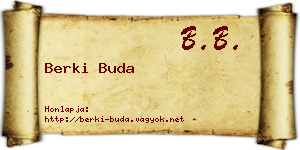 Berki Buda névjegykártya